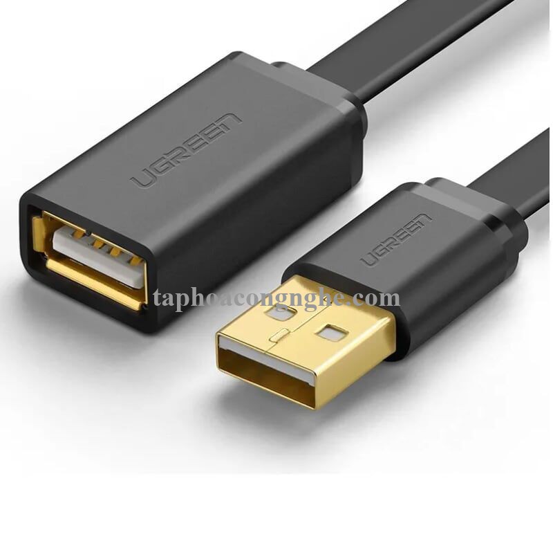 Ugreen 10890 3M màu Đen Cáp tín hiệu nối dài USB 2.0 lõi thuần đồng dáng dẹt US103 30010890